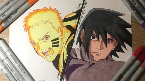Drawing Naruto And Sasuke From Boruto Speed Drawing Youtube