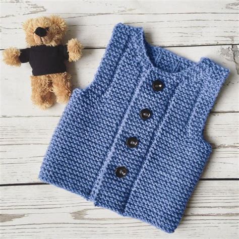 Pdf Pattern Knit Baby Vest Knitting Pattern Baby Waistcoat Etsy In