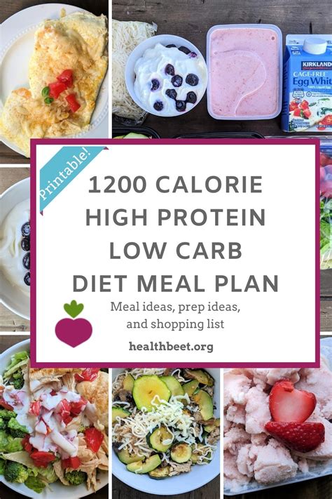 Calorie High Protein Low Carb Meal Plan With Printable