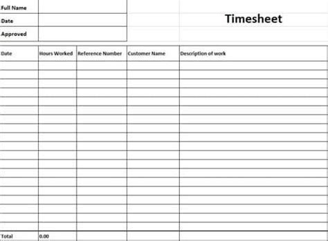 Free Excel Timesheet Template Timesheet Example