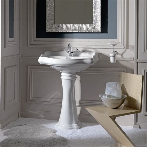Polymarble 16 pedestal bathroom sink. WS Bath Collections Kerasan Retro Free Standing Bathroom Pedestal Sink & Reviews | Wayfair