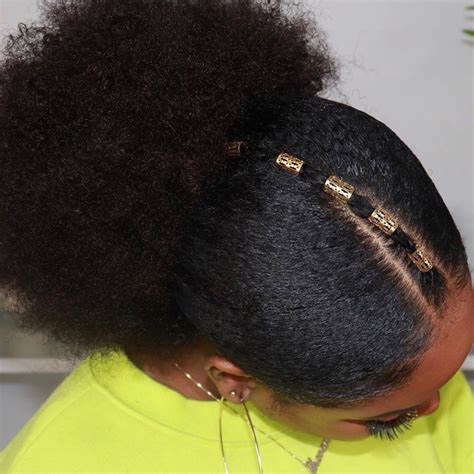Faux Afro Puff Hair Puff Natural Hair Styles For Black Women Afro