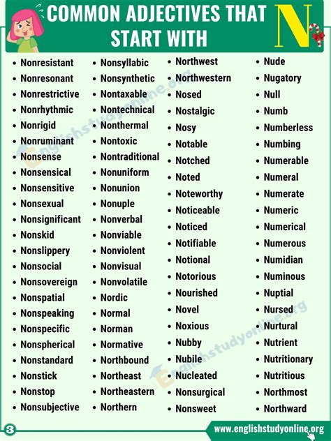 290 Adjectives That Start With N English Study Online