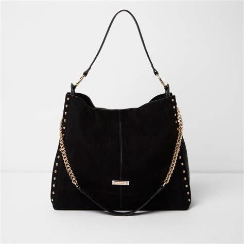 River Island Black Bag With Gold Chain 12ae45