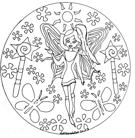 Mandala Domandalas Fairy Mandalas Adult Coloring Pages
