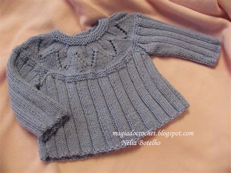 magia do crochet casaco em tricot para bebé