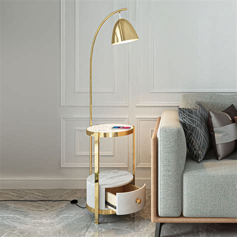 By silverwood (13) $ 126 70. Modern Black End Table Floor Lamp with Shelves and Table ...