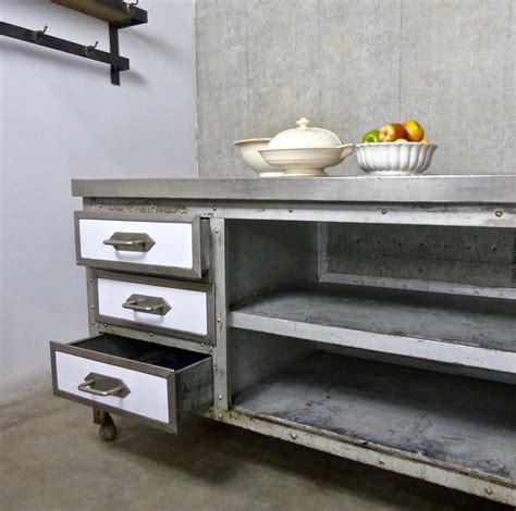 39 kitchen island ideas with storage. 1930s Industrial Metal Nickel-Plated Kitchen Island Work ...