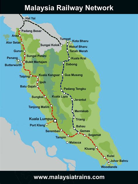 Also speaking from my own experience trains here are slow. Malaysia Train Map | Malaysia Trains