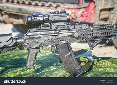 Upgraded Kalashnikov Ak47 Assault Rifle Tactical Stock Photo 1192805467