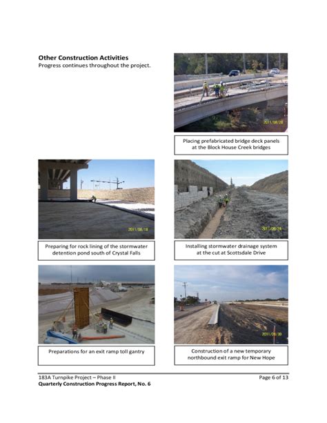 Quarterly Construction Progress Report Free Download