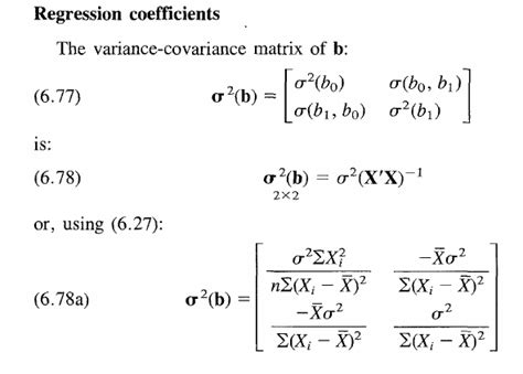 How To Derive Variance Covariance Matrix Of Coefficients In Linear