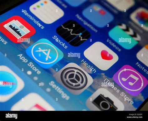 Apple Iphone Screen Showing Apps Stocks Health Stock Photo Alamy