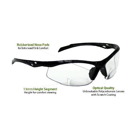 1 5 diopter bifocal safety glasses clear lenses ebay