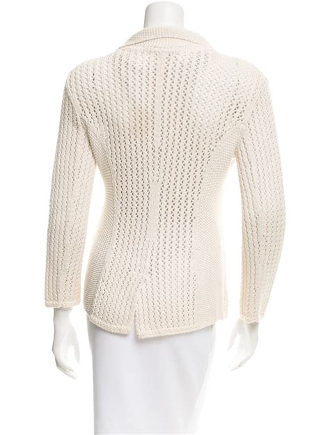 Videos would help, but a step by step image catalog would. Chanel Open Knit Button-Up Sweater - Clothing - CHA109424 ...