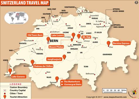 Switzerland Tourist Attractions Map Living Nomads Travel Tips