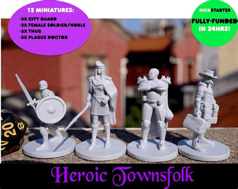12 Miniatures Unpainted Town Guards Plague Doctors 28mm For Dnd