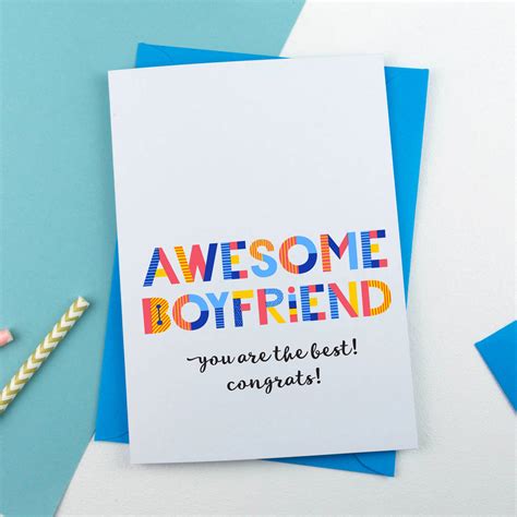 Awesome Boyfriend Card All Purpose Personalised Card By A Is For