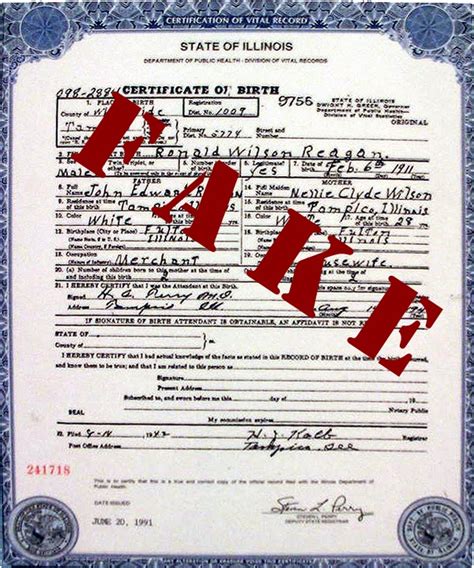 It's the parent's and hospital's responsibility to confirm that birth is registered with a suitable federal agency. Discovering a parent's fake name on one's birth ...