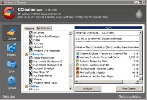 Best free hard drive eraser: Piriform CCleaner 3.05.x Free Temporary File Clean Up ...