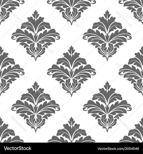Grey Seamless Floral Pattern Royalty Free Vector Image