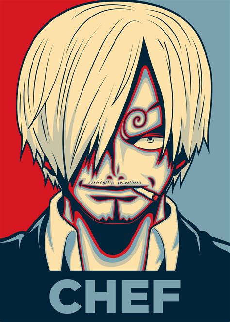 Sanji The Chef Poster By Christopher Sanabria Displate One Piece