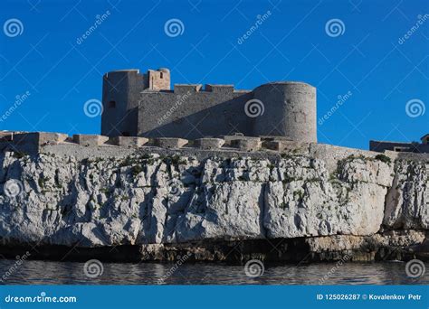 Castle If Against Mediterranean Coast Of Marseille Provence France