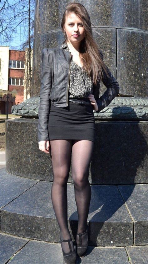 Black Mini Skirt With Leggings