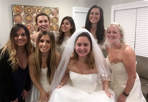 newly single woman hosts divorce party wearing wedding dress after pals brought their gowns to