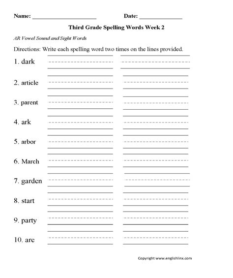 3rd Grade Spelling Words Benchmark Advance 3rd Grade Spelling Words