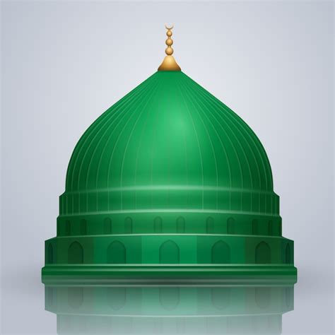 Premium Vector Realistic Islamic Vector Green Dome Of Prophets Mosque