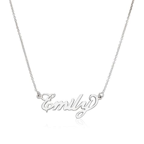 carrie style cursive name necklace sterling silver mynamenecklace