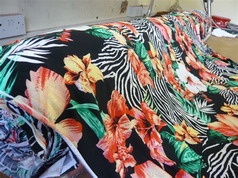 10mts Zebra Floral Print Stretch Fabric International Fabrics