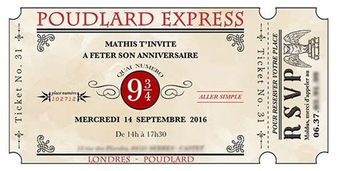 Invitation Anniversaire Harry Potter A Imprimer