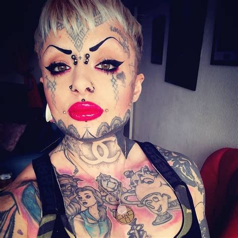 Tattooed Faces Squad On Instagram Dollvontattoo Blackworktattoo Headtattoo Necktattoo
