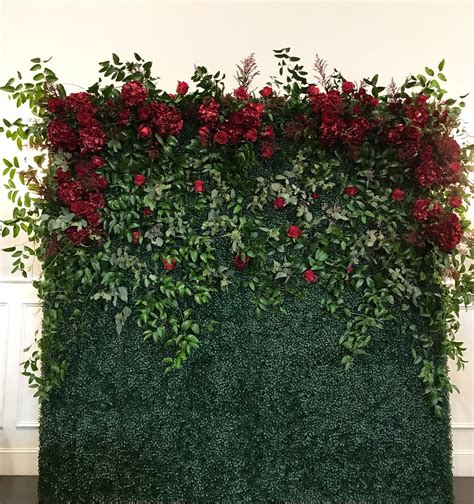 Red Flower Wall Backdrops Tx Wedding Florist Wedding Backdrop