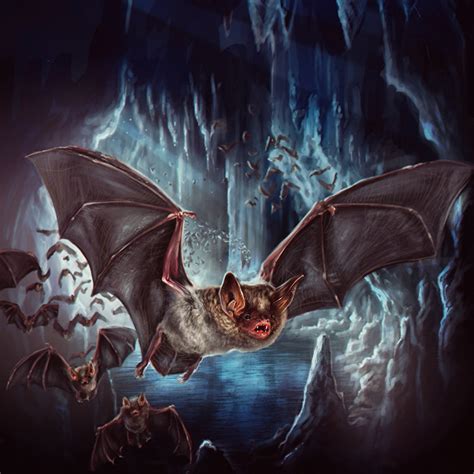 Photo Bats Wings Caves Animal Painting Art