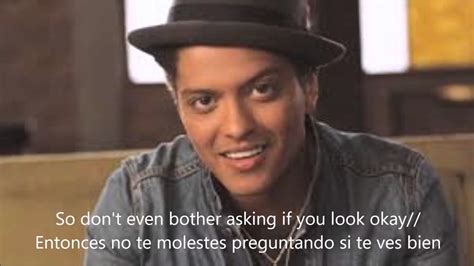 Bruno Mars Just The Way You Are Lyrics In English And Spanish Youtube