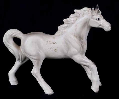 Vtg 60s Ucagco Japan Ceramic White Smoky Gray Arabian Horse Figurine