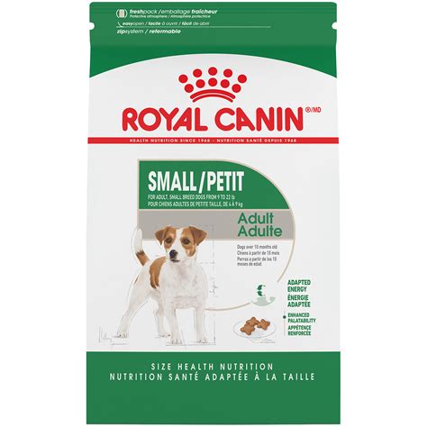 Like most dry dog foods in the market, it offers a protein percentage well above the bare minimum 18% recommended by the aafco. Small Adult Dry Dog Food - Royal Canin