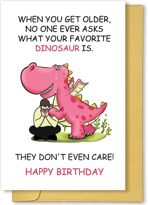 Sinfiya Funny Dinosaur Birthday Card Dino Happy Birthday