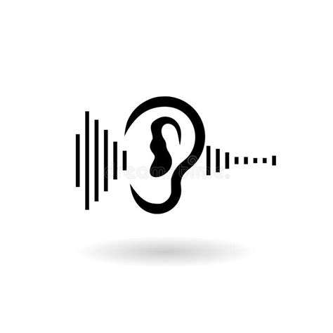 Hearing Test Icon With Shadow Stock Vector Illustration Of Black