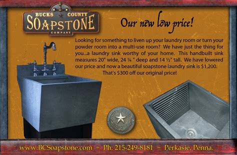 There are several common laundry tank materials in the market：fibreglass laundry sinks. Bucks County Soapstone