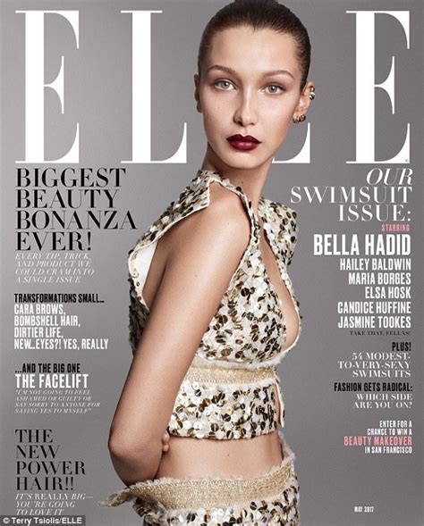 Sharing The Spotlight Bella Hadid 20 Dons Sequins For The Cover Of Elle For Its May Issue
