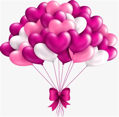 Bowknot Png Transparent Pink Heart Balloon Bowknot Decorative Pattern