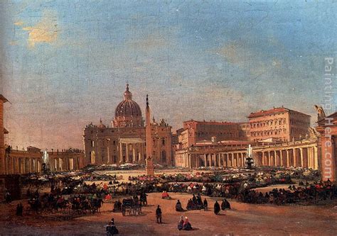 Ippolito Caffi St Peters And The Vatican Palace Rome Painting