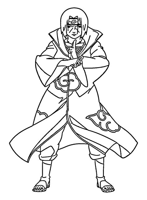 Handsome Itachi Uchiha Coloring Page Free Printable Coloring Pages