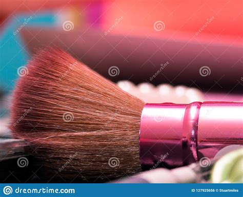 Brush For Makeups Represents Beauty Product And Brushes Stock Photo