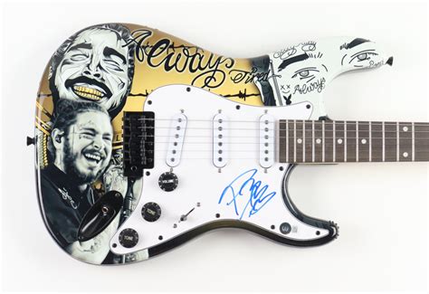 Post Malone Signed Custom Electric Guitar Beckett Pristine Auction
