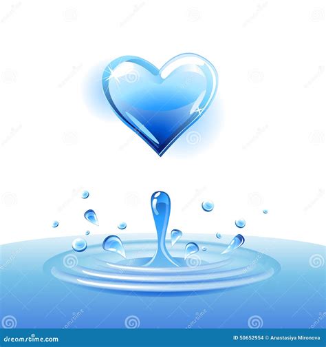 Vector Water Heart Stock Vector Illustration Of Decorative 50652954